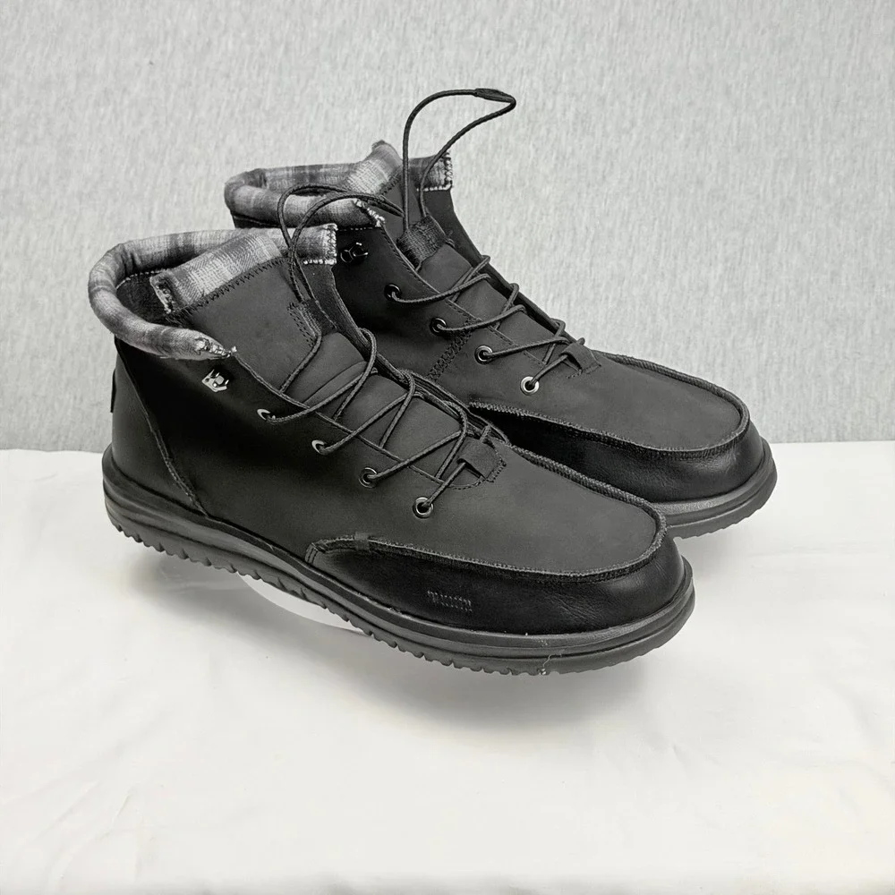 Hey Dude Bradley Classic Black Mens‎ Boots Size 15 Water Resistant 42067-001